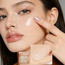 Highlighters Makeup Palette,Face Highlighters & Luminizers,Glitter Natural Sparkling Finish Powder,High Glossy Face Illuminator Lasting Shining Highlighter Palette No.3 Champagne 1 PC