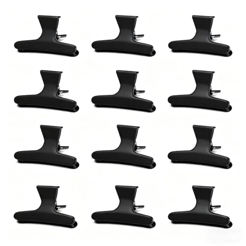 12 Pcs Black Claw Clip Black Hairdressing Sectioning Hair Clips Salon Butterfly Hair Clips for Women Girls Crocodile Clips Hair Clamps Styling Accessories