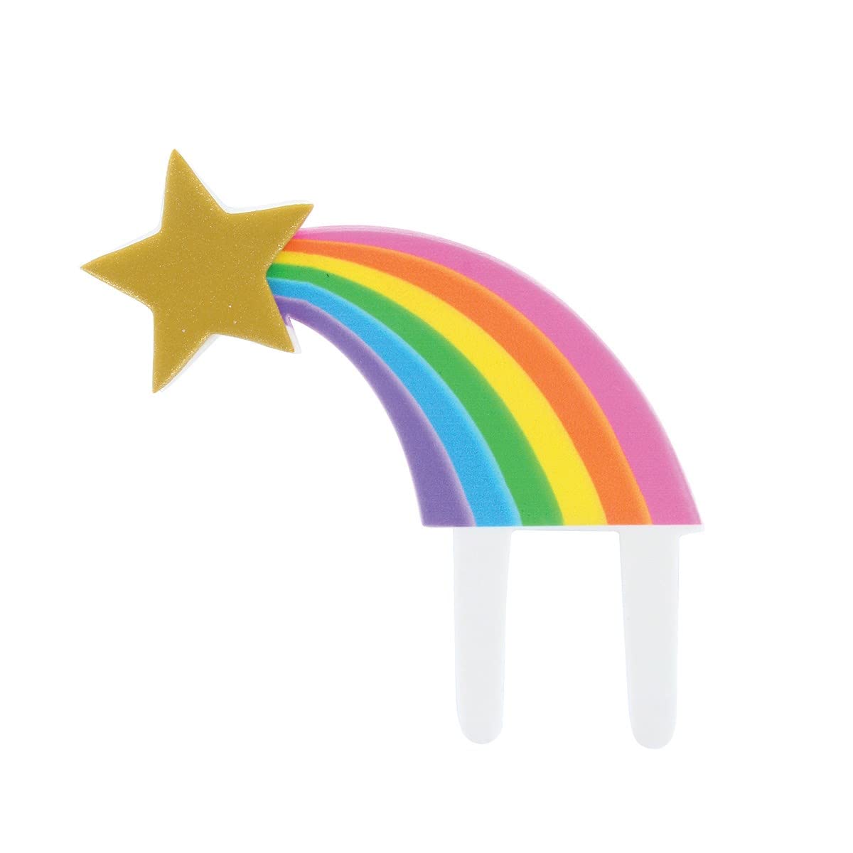 Culpitt Rainbow Shooting Star Cake Topper, Pack of 1, Gum Paste Cake Decorations For Rainbow Themed Birthday Cake, Time-Saving Topper, Multicolour, (21358)