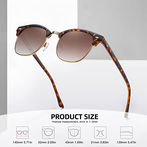 MEETSUN Retro Semi Rimless Polarized Sunglasses for Men Women Classic Trendy Driving Sun Glasses UV Protection4
