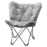 Soft Faux Fur Butterfly Chair, Comfortable Lounge Seat for Home & Dorm Essential