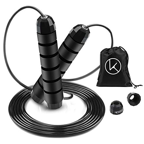 KEEPTO Adjustable Jump Rope Speed Skipping Rope Exercise Fitness Rope Workout Ropes Ideal for Aerobic Exercise Like Speed Training, Endurance Training and Fitness Gym