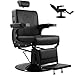 Hicomony Barber Salon Chair, Barber Chairs for Barbershop Reclining Salon Chairs for Hair Stylist Hair Chair Professional Hydraulic for Home, Black