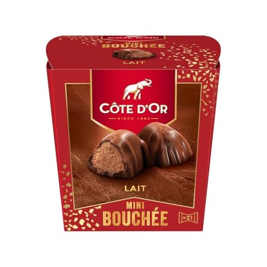 CÔTE D'OR - Mini Bouchée Lait - Chocolat au Lait Fourré aux Noisettes et Amandes - Chocolats de Noël - Boîte à Partager ou à Offrir - Boîte d'Environ 21 Mini Bouchées - 1 Boîte de 197 g