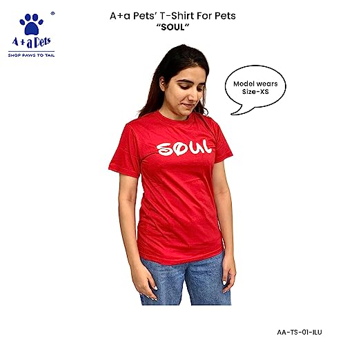Image of A+a Pets' Graphic Printed T-Shirt Unisex | for Dog Cat Lovers | Casual Half Sleeve Round Neck T-Shirt | 100% Cotton (Soul)