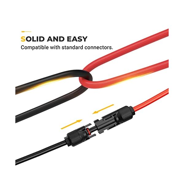 BougeRV 20 Feet 10AWG Solar Extension Cable with Female and Male Connector with Extra Free Pair of Connectors Solar Panel Adaptor Kit Tool (20FT Red + 20FT Black) - Image 6