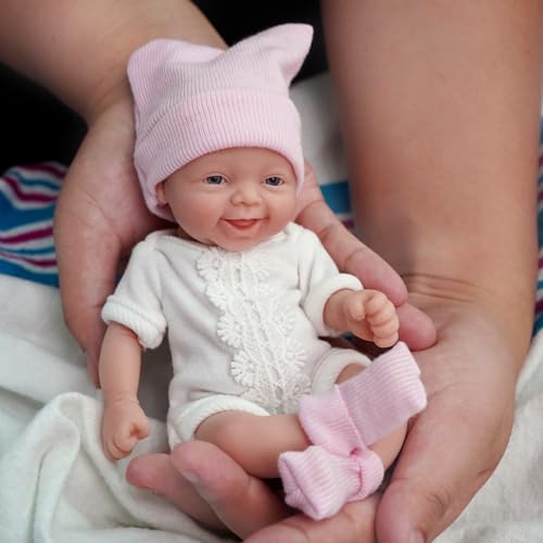 Muñeca bebé mini silicona 7 pulgadas Grace realista miniatura 5