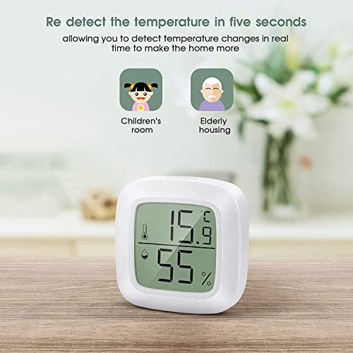 Foto von PAIRIER Thermometer Hygrometer Innen Digital 4 Stück, Mini LCD Thermometer, luftfeuchtigkeitsmesser für Babyzimmer, Seniorenzimmer, Arbeitszimmer, Weinkeller usw （Keine Batterien）