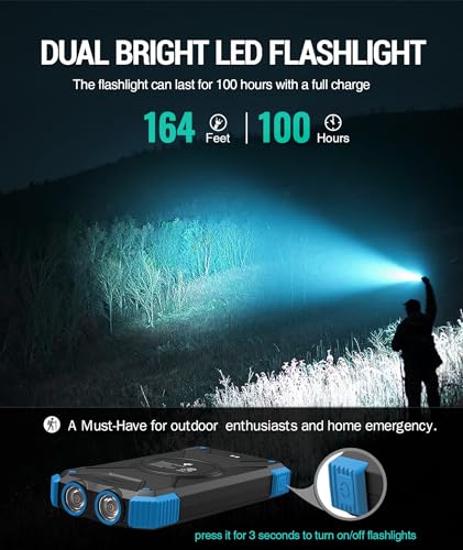 BLAVOR Solar Charger Power Bank 10,000mAh, Portable Wireless Charger, 20W Fast Charging External Battery Pack with USB C for Cell Phones, Solar Panel Charger with Dual Flashlight for Camping - Thumbnail 7