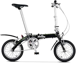 ITOSUI 14 Inch Lightweight Alloy Folding City Bike Bicycle, Mini Portable Student Comfort, Double V-brake, Lightweight Commuting Bike for Men and Wome Casual Bicycle Damping Bicycle
