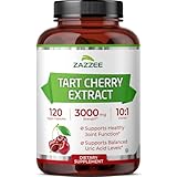 Zazzee Tart Cherry 10:1 Extract, 120 Vegan Capsules, 4 Month Supply, Montmorency Cherry, Certified Kosher, Joint & Uric Acid Support, Antioxidant Support Formula, Non-GMO, Made in the USA