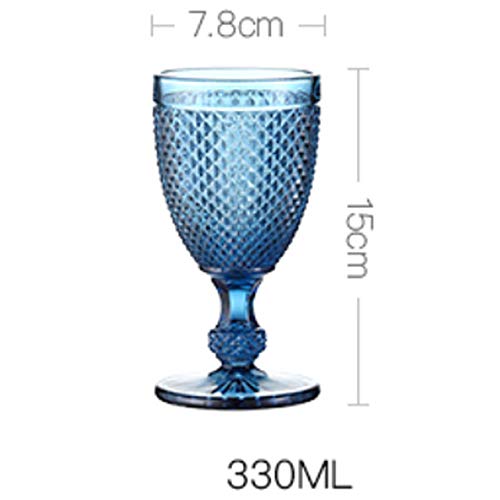 HYS Champagne Glass Water Cup for Drinking Red Wine Glass Beverage Milk Glasses Ice Cream Cup Salad Bowl Lead-free Glass Pink Blue,wine goblet 330ml