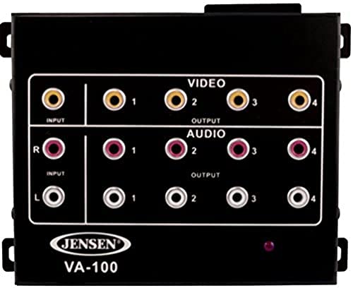 Jensen Va-100 Audio/Video Distribution Amplifier, Can Connect The Outputs Of The Va100 To Up To Four Screens Or Video Monitors, Video Input Jack, Left/Right Audio Input Jacks, Dc Input #TOP13