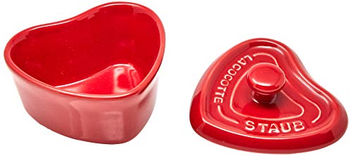 Caçarola Redonda, Formato de Coração, Cerâmica, Cereja, 10 cm, STAUB