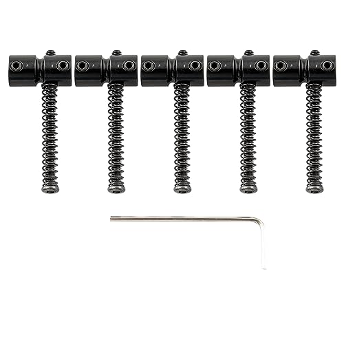 Musiclily Pro 18mm Steel Bass Bridge Saddles for 5-String Precision and Jazz Bass, Black (Set of 5)