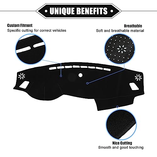 VekAuto Car Dashboard Cover Mat Compatible for Kia Optima 2016-2020, Protective Polyester Black Center Console Interior Trim Dash Board Mat by VekAuto - Used condition - Image 3