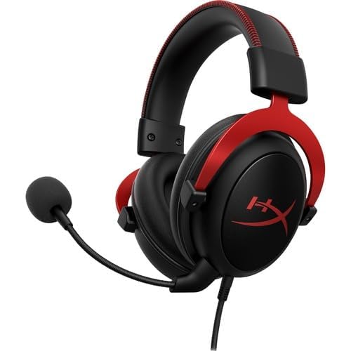 HyperX Cloud II - Gaming Headset, 7.1 Surround Sound, Memory Foam Ear Pads, Durable Aluminum Frame, Detachable Microphone, Works with PC, PS5, PS4, Xbox Series X|S, Xbox One – Red by HyperX - Used condition - Image 2