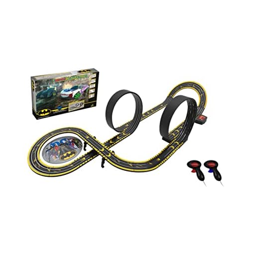 SCALEXTRIC G1177M Juego de Carreras Micro 1:64 Alimentado por batería Batman Vs Joker The Race for Gotham City, Individual, Color Verde, Medium