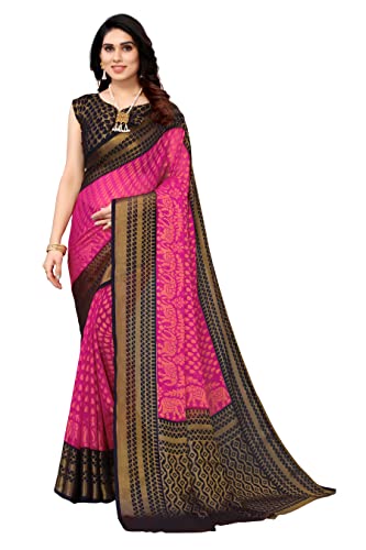 Image of Bee M Pee Designer Womens Woven Chiffon Brasso sarees for women Free