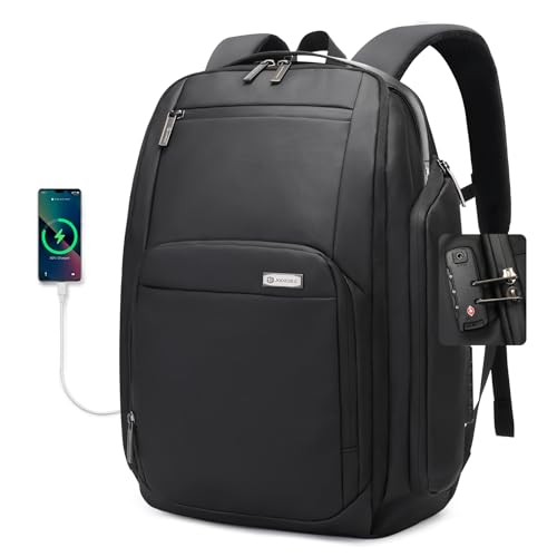 JD JODEBES Laptop Backpack TSA-Ready,USB Charging Port Fits Work & Travel,180° Opening Water-Resistant Business Backpack,40L Deep Storage Travel Backpack Fits 15.6/17.3 Inch Laptop Backpack (Black)