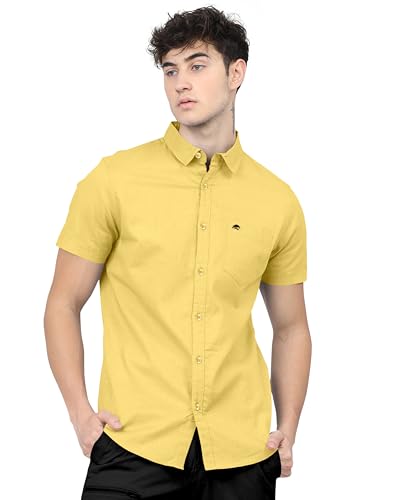 Image of BRUCEWANE Men's 100% Cotton Half Sleeve Shirt