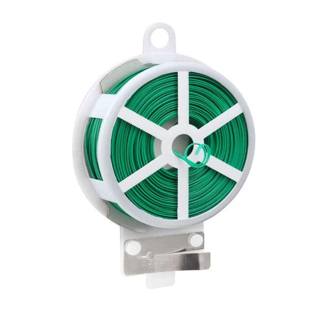 UNINE Plastic Twist Tie |Wire Spool| with Cutter for Garden Yard Plant Wire 50m Green
