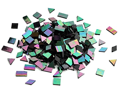 image for Lanyani Glass Mosaic Tiles for Art Crafts,4 Shapes Mixed Tiffany Stain
