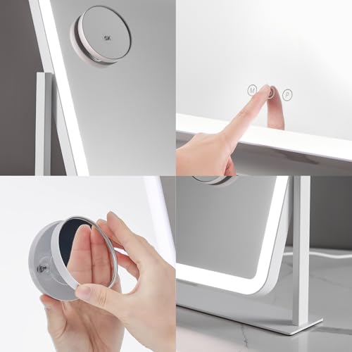 Vanity Mirror with Lights and 5X Magnification, Smart Touch Control - for Makeup Enthusiasts