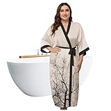 Bemonew Seidenroben für Damen Bademäntel für Damen Langer Seidenmorgenmantel Exquisite...