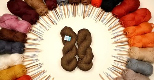 Image of M.G ENTERPRISE Brilon Brown (300 gm) Wool Hank Hand Knitting Wool /Art Craft Soft Fingering Crochet Hook Yarn, Needle Knitting Yarn Thread dye PC