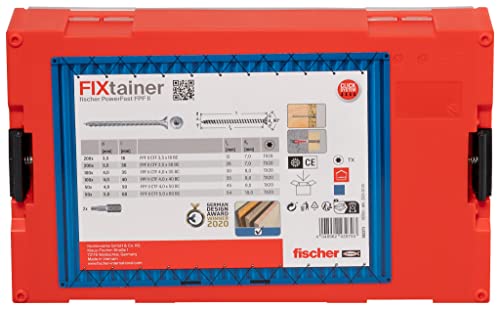 Fischer Fixtainer 700X Viti Per Legno Torx Powerfast Fpf Ii Ctf, Include 2 Inserti Per Avvitatore, Filetto Totale, Autofilettanti, Testa Svasata, 562273 - 5