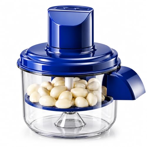 Electric Garlic Peeler Machine Automatic Fruit & Vegetable Peeler with 5 Blade Rotating System One Touch Operation for Grapes Cherry Tomatoes & Longan
