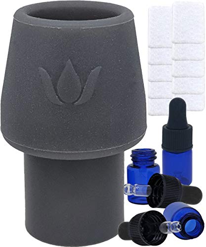 CPAP Infusion Adapter for Essential Oils - Universal Fit with Every Machine, Hose & Mask - Includes 10 Refill Pads, 3 2ml Blue Dropper Oil Bottles & Supplies
