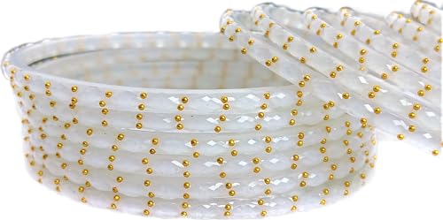 Image of JPS Plain and Glossy Finished Raindrop Glass Bangles Set for Women & Girls | Traditional Ethnic Chudi for Wedding, Party & Regular- Set of 12 Pcs of One Colour | Wedding Special