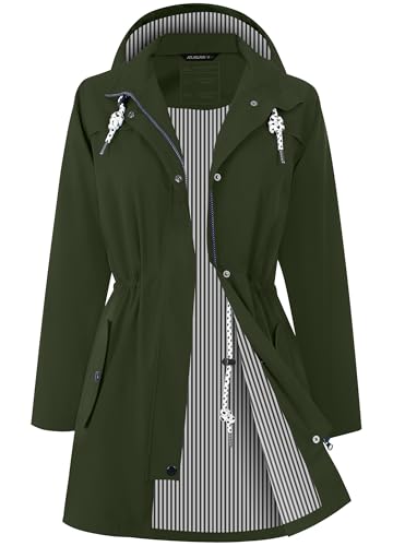 Veste de transition imperméable longue pour femme manteau outdoor de pluie