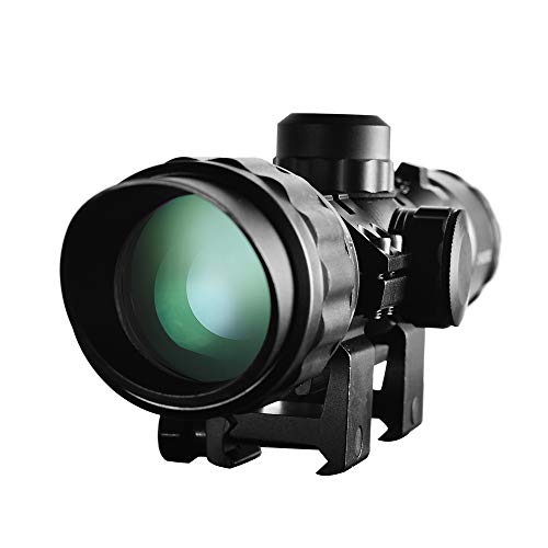 Minidiva Tactical 3-9x32 AOL Rifle Scope Red/Green Illuminated Mil-dot Reticle Flip Up Scope Covers Quad Lock Detachable Rings - Image 3