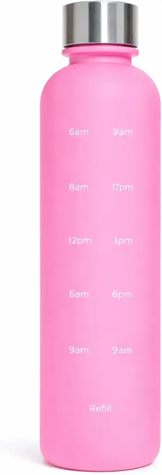 Garrafa de Água Plástica 1000 ml Leve e Resistente para Esportes Academia Trilhas e Uso Diário (Rosa)