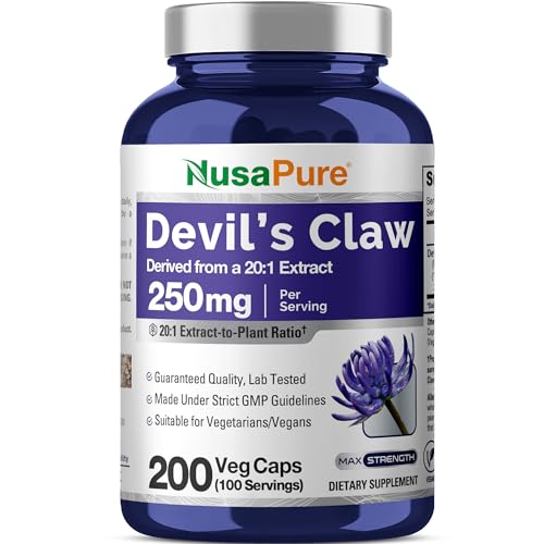 NusaPure Devil's Claw, 250 mg, 200 Veg Capsules (Non-GMO, Vegan)