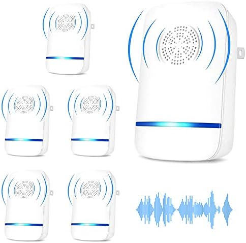 E-POWIND Ultrasonic Pest Repeller 6-Pack, Electronic Plug Repellent Indoor Pest Control for Insects, Cockroaches, Mice, Spiders, Ants, Fleas, Rodents,for House, Garage, Warehouse, Office, Hotel