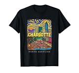 Charlotte North Carolina NC Uptown Charm SD374 T-Shirt, Men, Black, 3X-Large