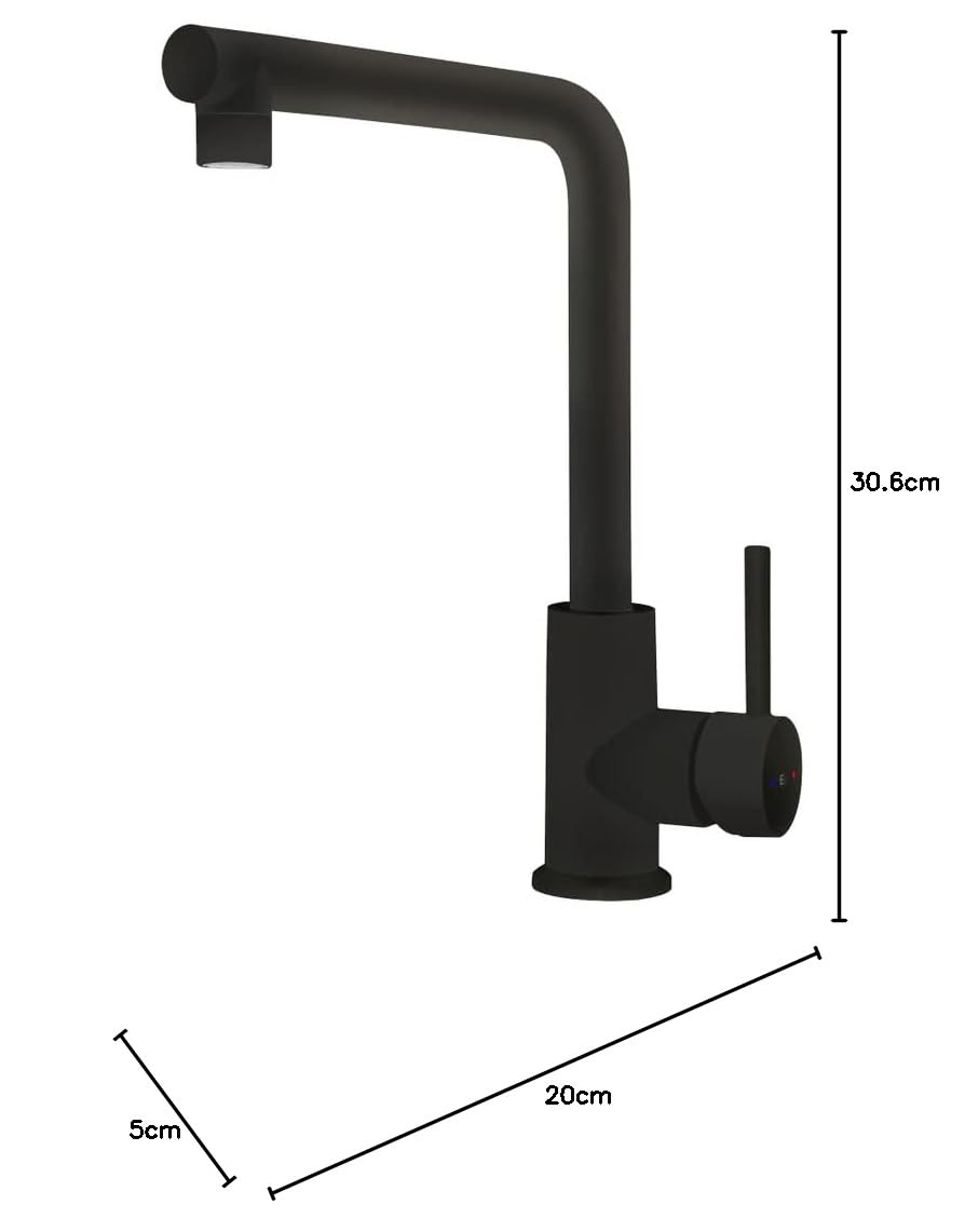 Essebagno Pure II Mezclador de cocina negro