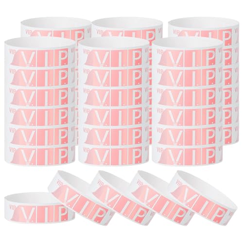 Bracelets en papier PATIKIL VIP rose fluo pour contrôle d'entrée lot de 600