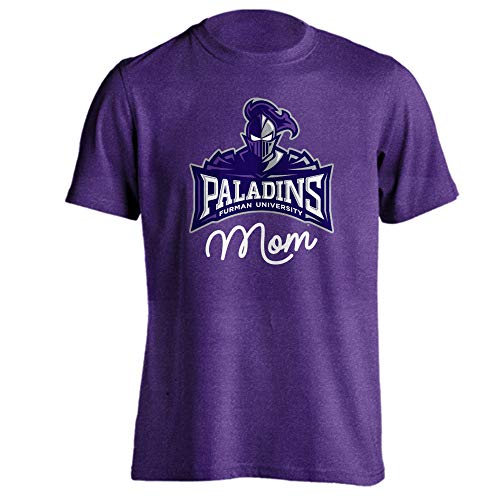 Sport Your Gear Furman University Paladins Mom Proud Parent Short Sleeve Officially Licensed NCAA T-Shirt Purple Heather Small