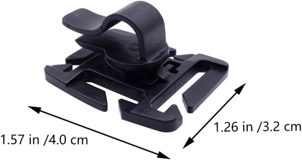 10pcs Black Plastic Water Bag Clips for Backpack Outdoor Enthusiasts | 360 Degree Rotating Adjustable Clip, Lightweight Wear Resistant Build, Easy Installation for Carry Use