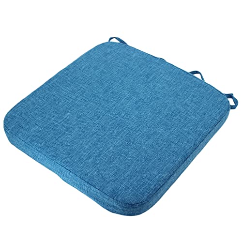 Zyhoone Dining Room Chair Cushions With Ties - Thick Square Outdoor Seat Cushions And No Slip Kitchen Chair Pad With Linen Machine Washable Cover [16 X 16 X 2 Inches] - Blue #TOP7