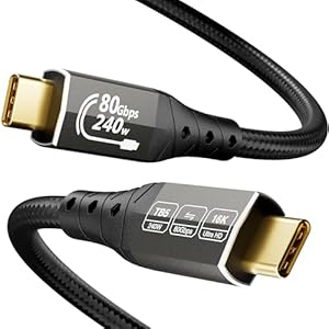 ZIKNYDO 16K Thunderbolt 5 Kabel 2m Schwarz