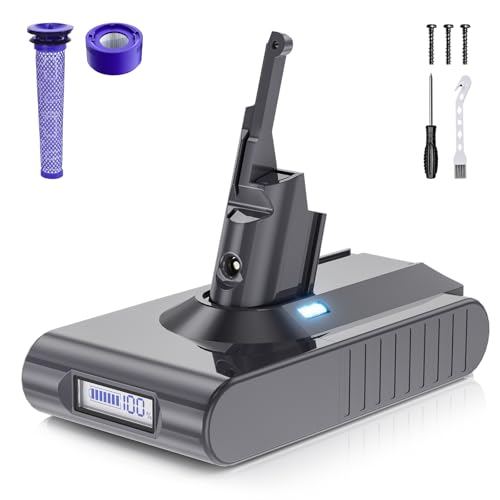 6000mAh Akku für Dyson V8, Ersatzakku für Dyson V8 Staubsauger, Kompatibel mit Dyson v8 Serie Animal Absolute Motorhead ...
