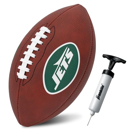 Franklin Sports NFL New York Jets Football - Youth Junior Size Football for Kids - Official NFL Team Logo + Colors Youth Ball - Kids Fan Shop Ball