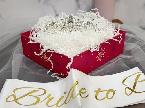 image for JETKONG 3 Pcs Bachelorette Party Decorations Bridal Shower Crown, Brid