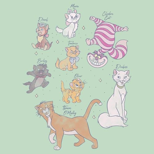 Image of Disney Girls Classic Multi Franchise Kitties Girl's Heather Crew Tee
